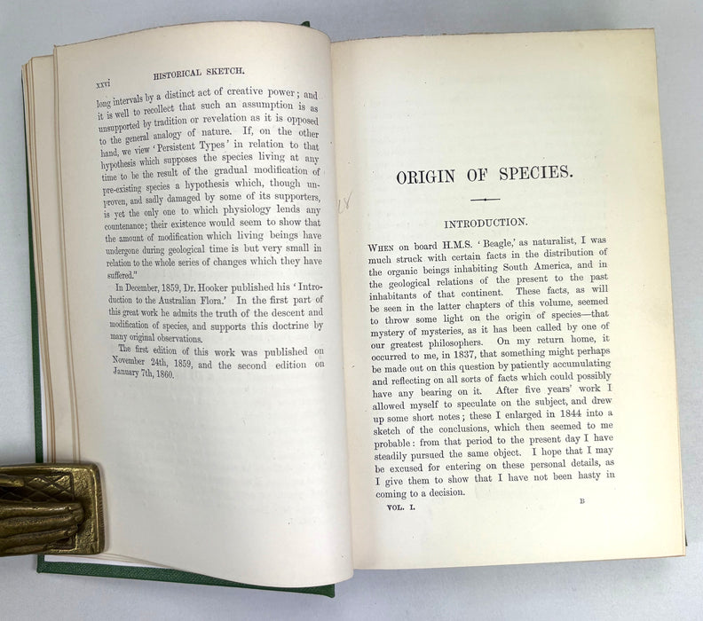 Charles Darwin; The Origin of Species by Means of Natural Selection, or the Preservation of Favoured Races in the Struggle for Life, 1888, Sixth edition, 33rd Thousand, John Murray