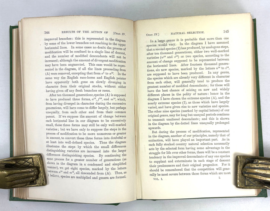 Charles Darwin; The Origin of Species by Means of Natural Selection, or the Preservation of Favoured Races in the Struggle for Life, 1888, Sixth edition, 33rd Thousand, John Murray
