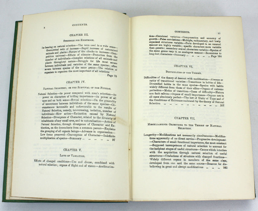 Charles Darwin; The Origin of Species by Means of Natural Selection, or the Preservation of Favoured Races in the Struggle for Life, 1901, John Murray