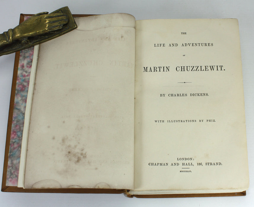 Charles Dickens; The Life and Adventures of Martin Chuzzlewit, Chapman and Hall. First book edition, 1844.