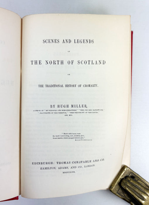 Collected Works of Hugh Miller, 5 uniform volumes, Thomas Constable, Edinburgh, 1857-1858
