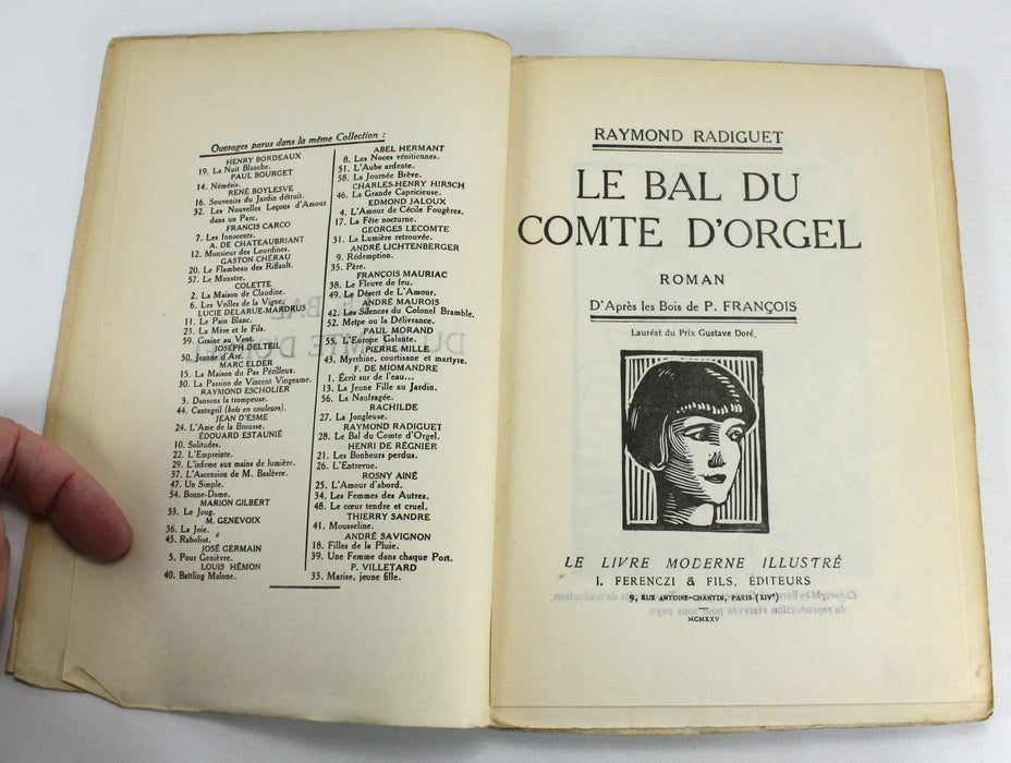 Collection of 4 Issues of Le Livre Moderne Illustre, J. Ferenczi, Paris, 1929-1931; Radiguet, Elder, Maurois