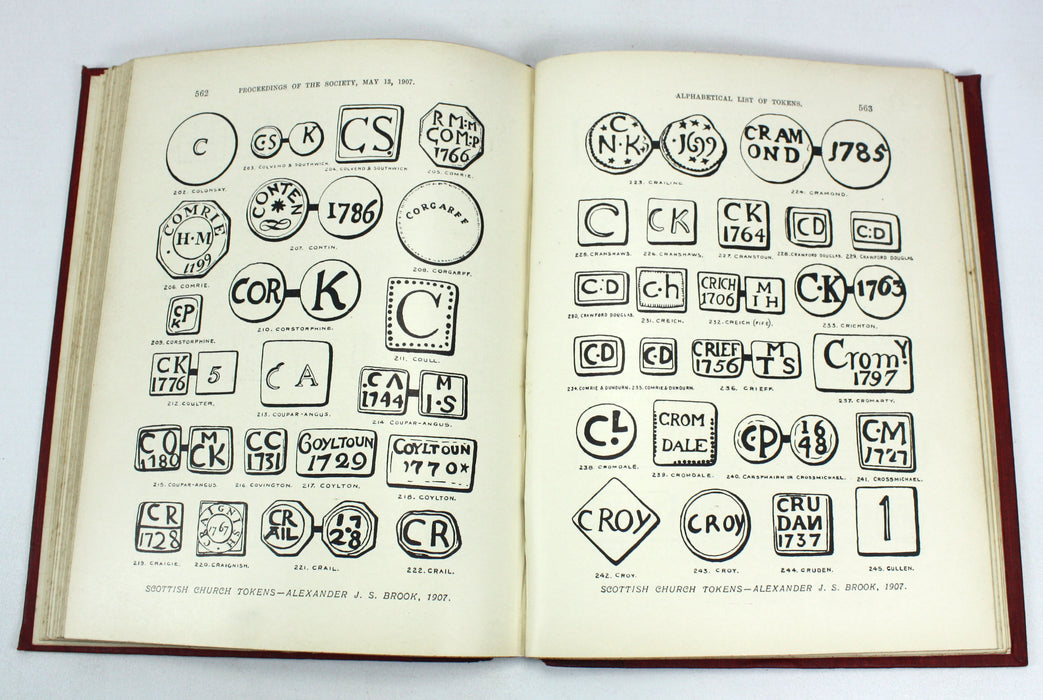 Communion Tokens of the Established Church of Scotland - Sixteenth, Seventeenth, and Eighteenth Centuries, Alexander J.S. Brook, 1907, & Church Tokens, W. Ivison Macadam, 1880