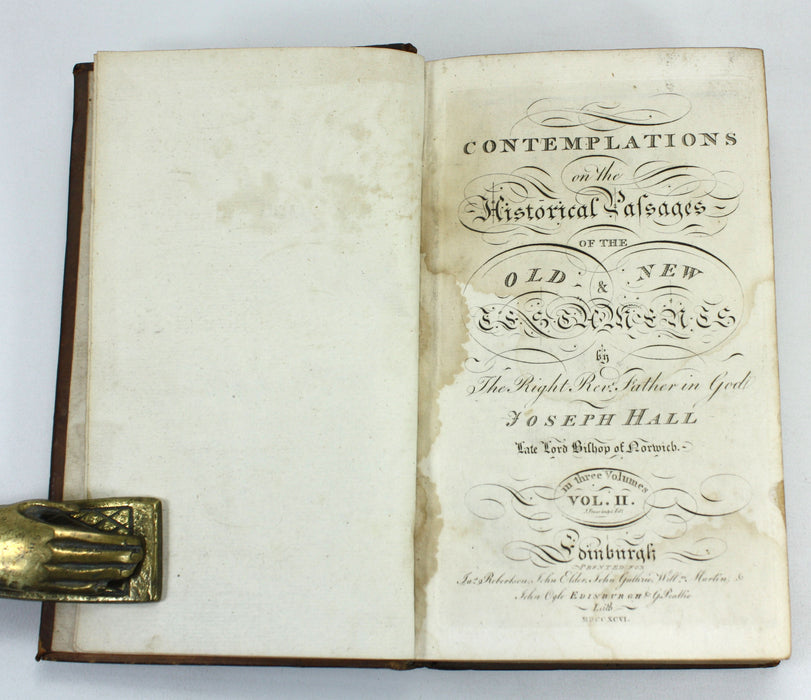 Contemplations on the Historical Passages of the Old & New Testaments, Joseph Hall, Vol II, 1796