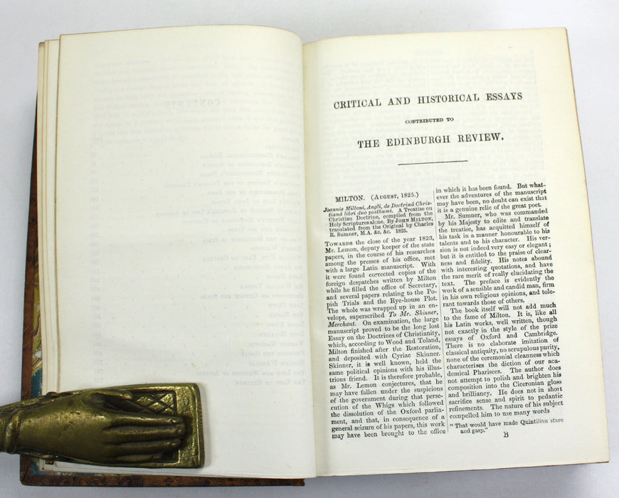 Critical and Historical Essays Contributed to 'The Edinburgh Review' by Lord Macaulay, 1883, Riviere binding.