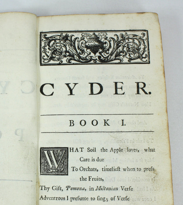 Cyder. A Poem in Two Books, John Philips, 1708