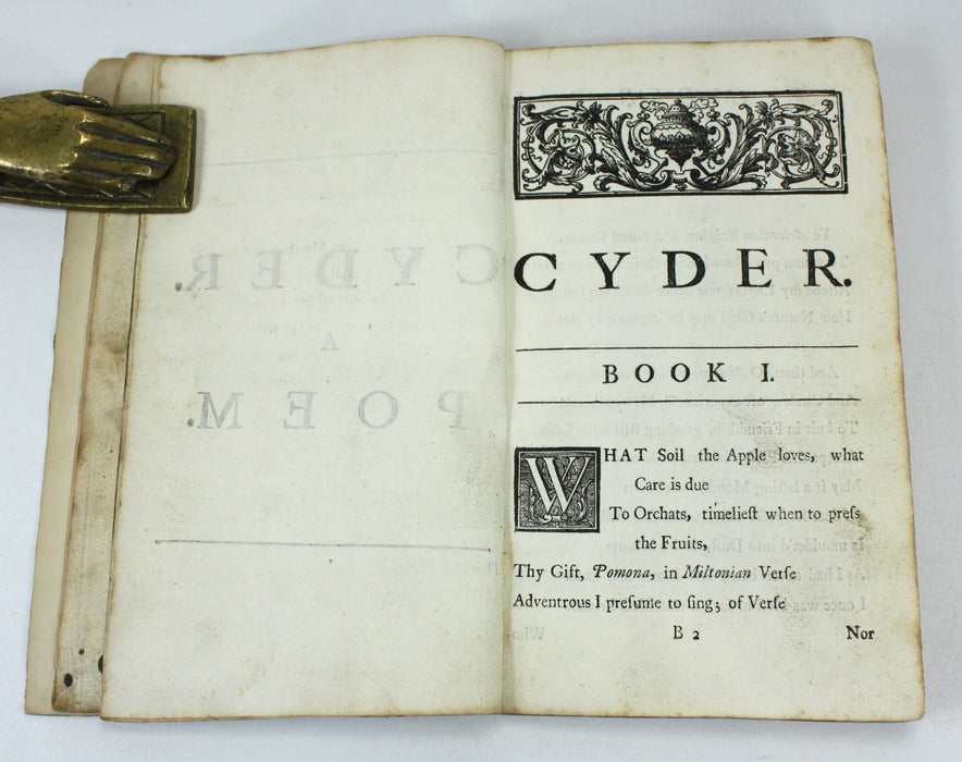 Cyder. A Poem in Two Books, John Philips, 1708