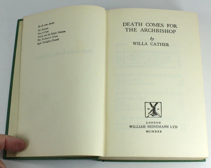 Death Comes for the Archbishop, Willa Cather, 1933