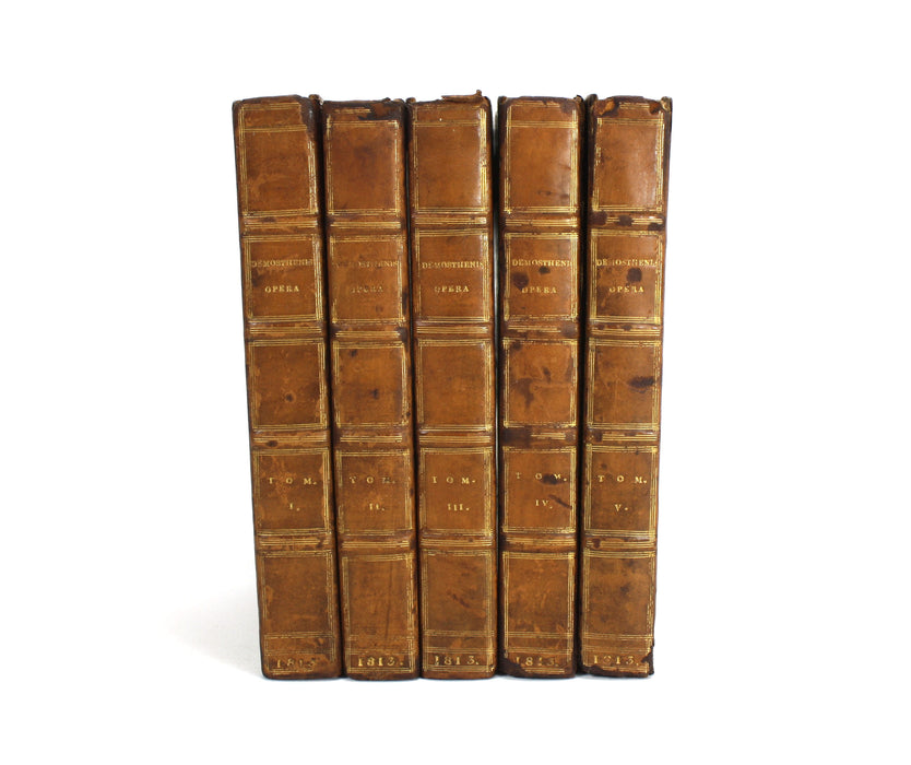 Demosthenis; Opera ad Optimorum Librorum Fidem, Tauchnitz, Leipzig, 1812, 5 volumes