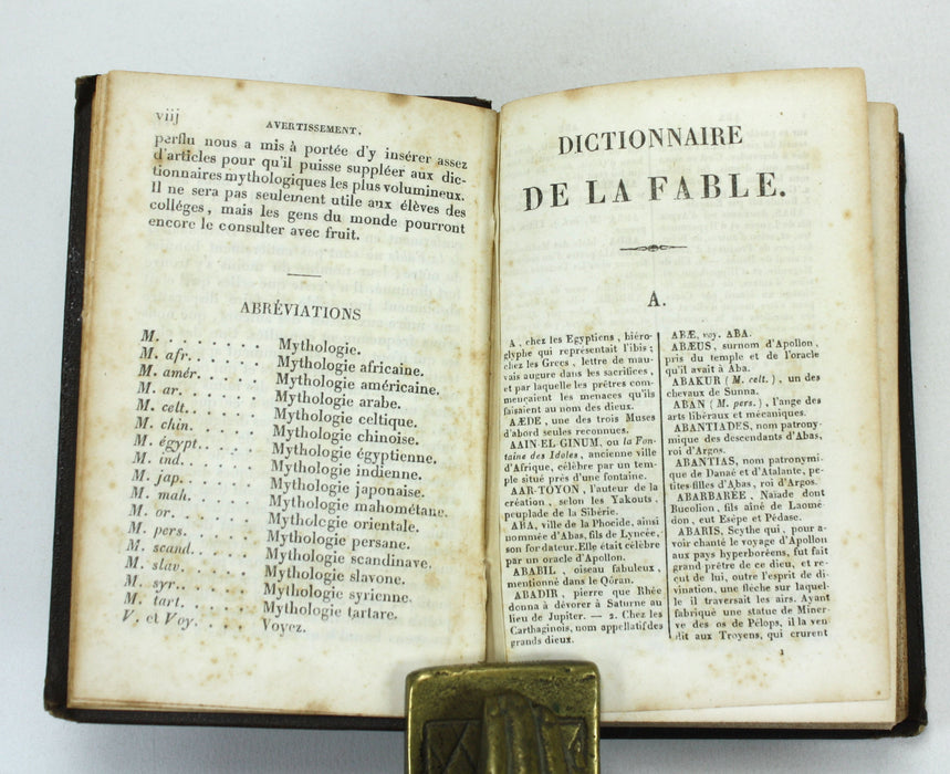 Dictionnaire de la Fable, Victor Verger, Limoges, 1844