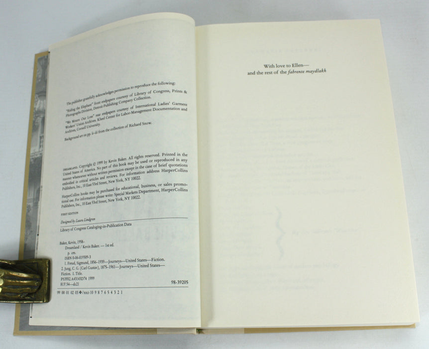 Dreamland, Kevin Baker, 1999, signed 1st edition