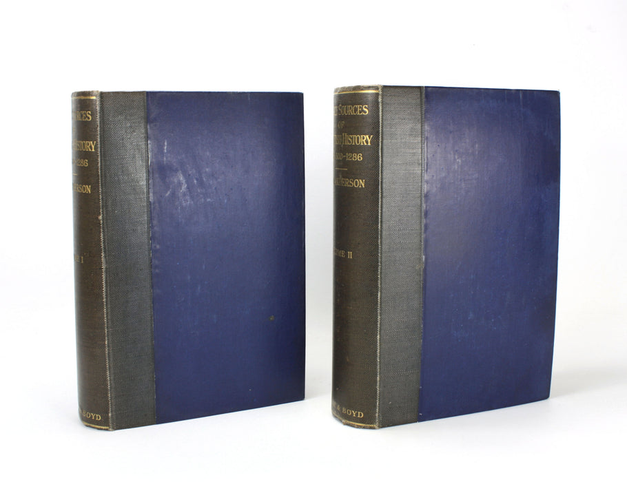 Early Sources of Scottish History A.D. 500 to 1286, Alan Orr Anderson, 1922, No. 1 of only 16 sets, signed by Publisher