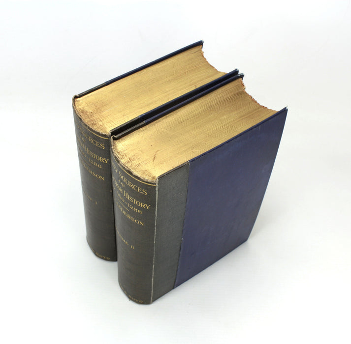 Early Sources of Scottish History A.D. 500 to 1286, Alan Orr Anderson, 1922, No. 1 of only 16 sets, signed by Publisher
