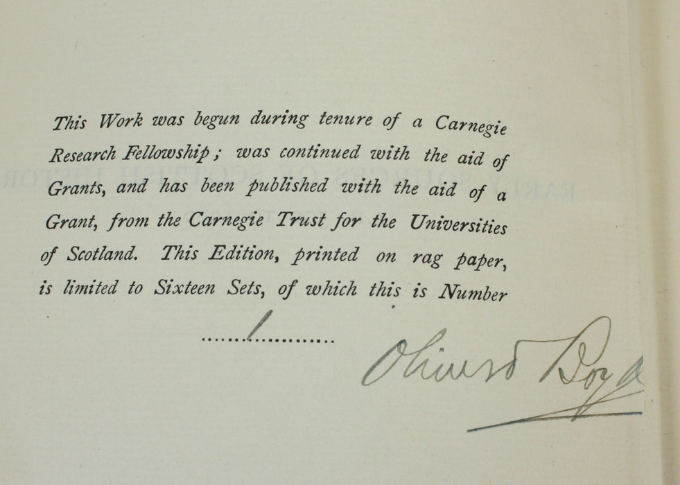 Early Sources of Scottish History A.D. 500 to 1286, Alan Orr Anderson, 1922, No. 1 of only 16 sets, signed by Publisher