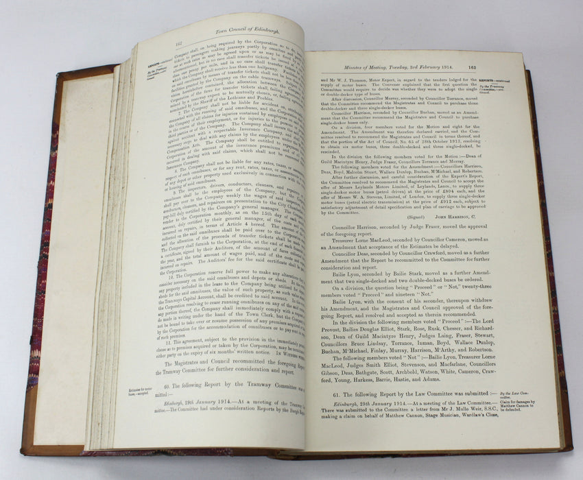 Edinburgh Council Records, Minutes of the Town Council of Edinburgh 1913-1918