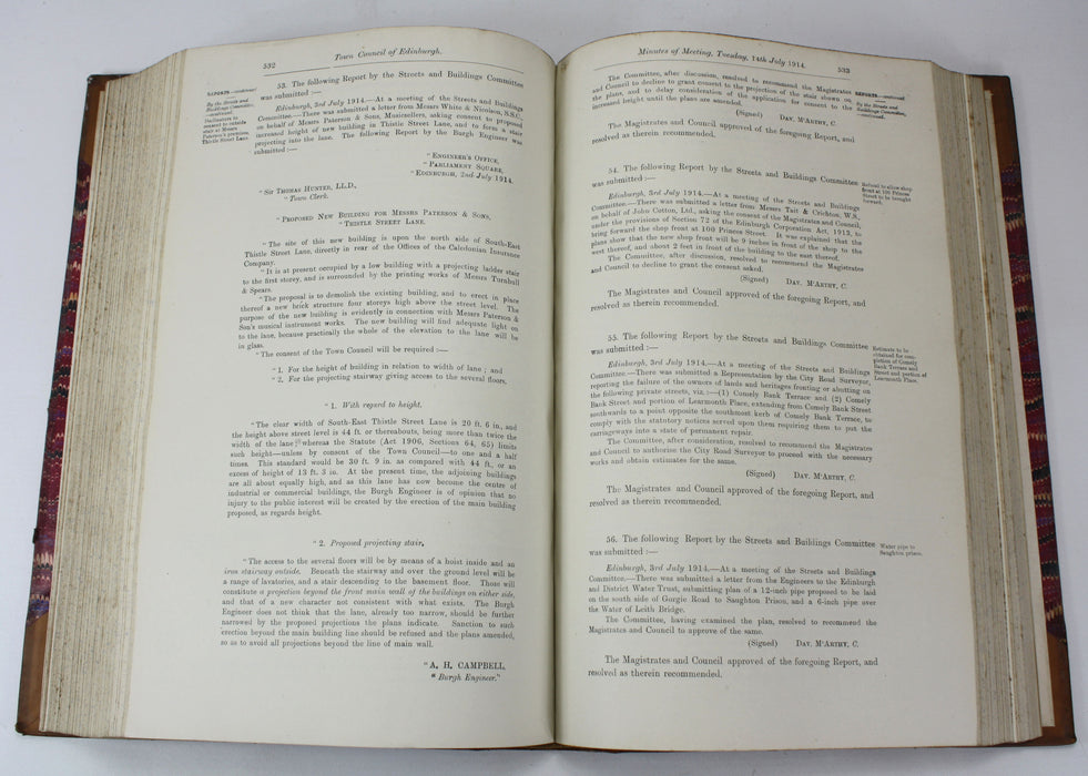 Edinburgh Council Records, Minutes of the Town Council of Edinburgh 1913-1918