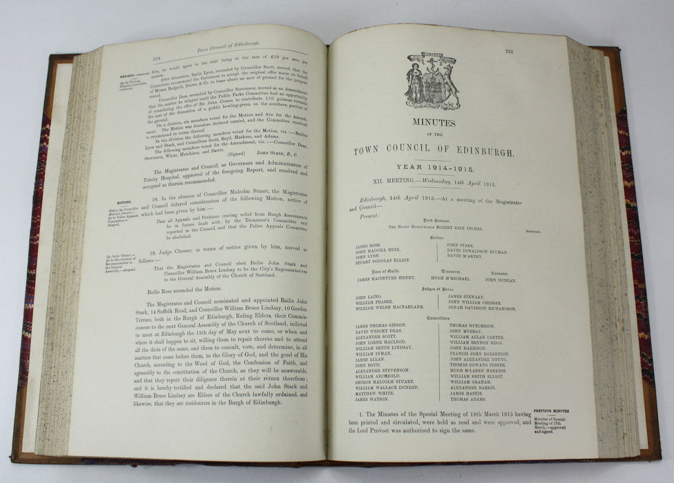 Edinburgh Council Records, Minutes of the Town Council of Edinburgh 1913-1918