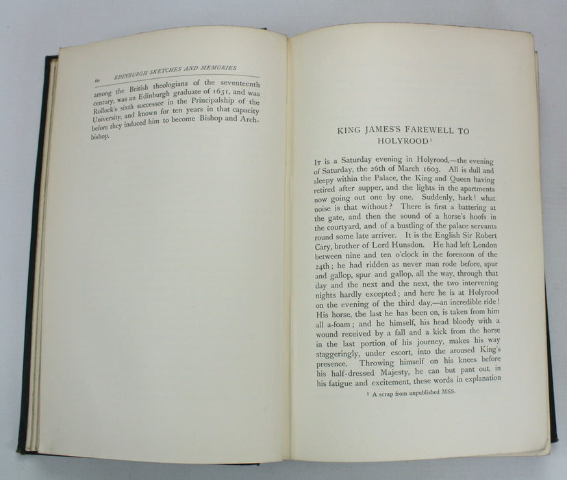 Edinburgh Sketches & Memories, David Masson, 1892. Library copy from former British Prime Minister, Arthur James Balfour