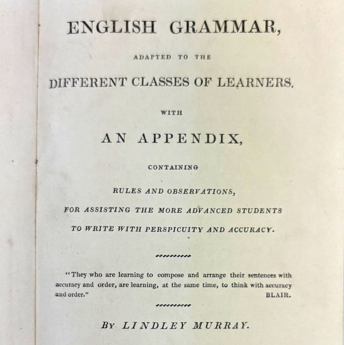 English Grammar Adapted to the Different Classes of Learners, Lindley Murray, 1832