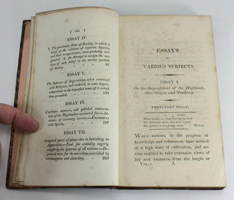 Essays on the Superstitions of the Highlanders of Scotland, 1811, 2 Volume set