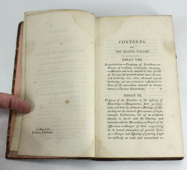 Essays on the Superstitions of the Highlanders of Scotland, 1811, 2 Volume set