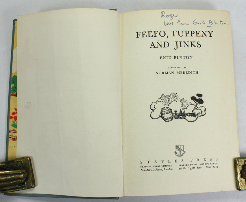 Feefo, Tuppeny and Jinks, Enid Blyton; Author signed and inscribed first edition, 1951