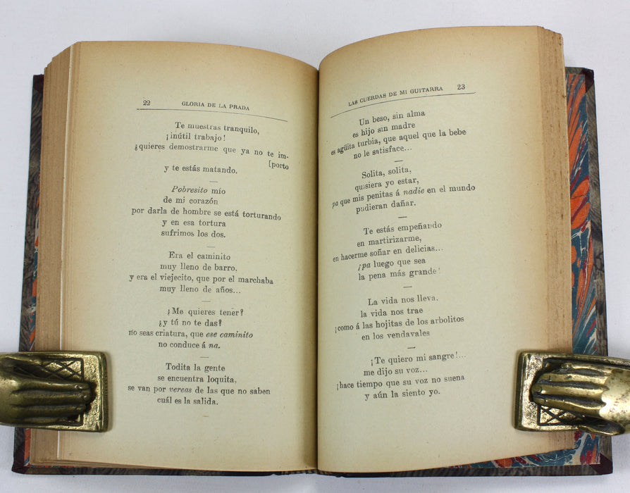 Gloria de la Prada; Noches Sevillanas cantares, con un soneto de Francisco Villaespesa, & Las Cuerdas Di Mi Guitarra cantarres, 1912-13.
