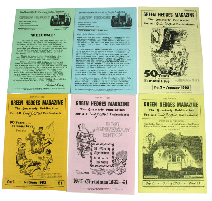 Green Hedges; The Enid Blyton Enthusiasts' Magazine, Issues 1-24, Complete Run, 1992-1998
