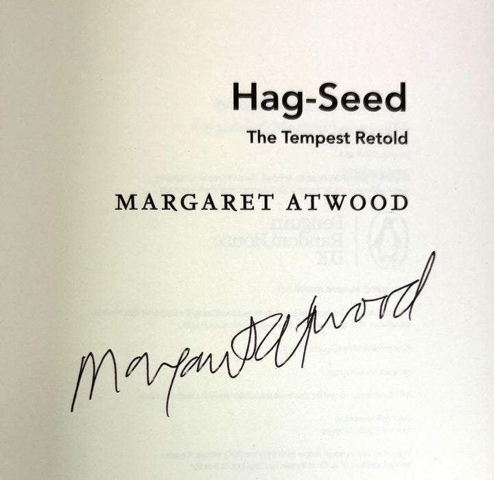 Hag-Seed by Margaret Atwood, Signed first edition, Hogarth Shakespeare, 2016