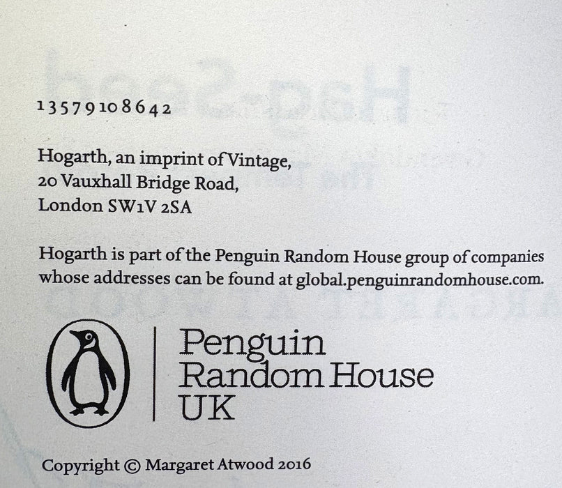 Hag-Seed by Margaret Atwood, Signed first edition, Hogarth Shakespeare, 2016