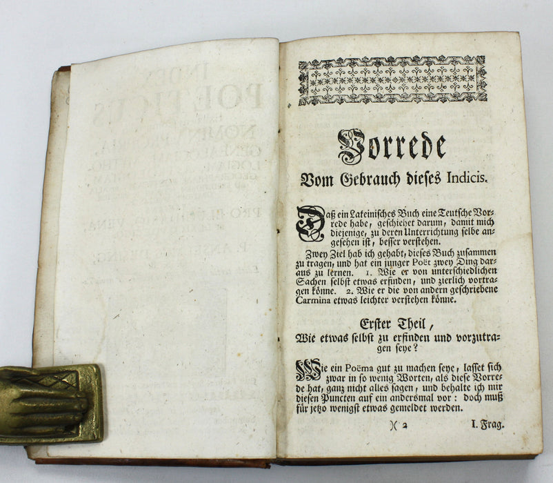 Index Poeticus, Exhibens Compendio Nomina Propria, Genealogiam, Mythologiam, Astrologiam, Geographiam, Poeticam, et Alia, by P. Anselmus Desing, 1758