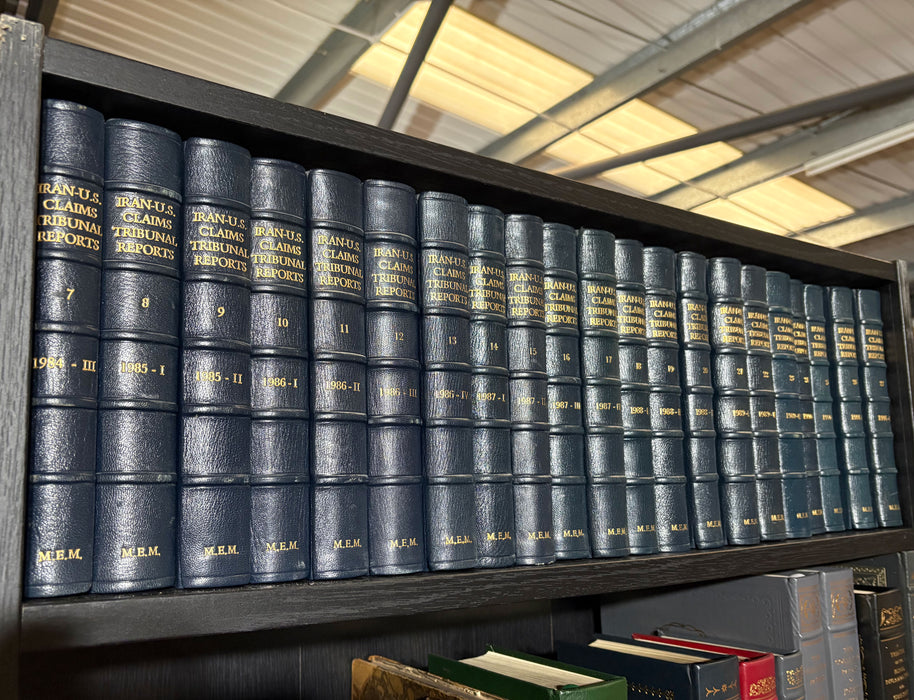 Iran-United States Claims Tribunal; Volumes 7-27 unbroken run, 1984-1991, in half leather custom binding, Groitius Publications, Cambridge
