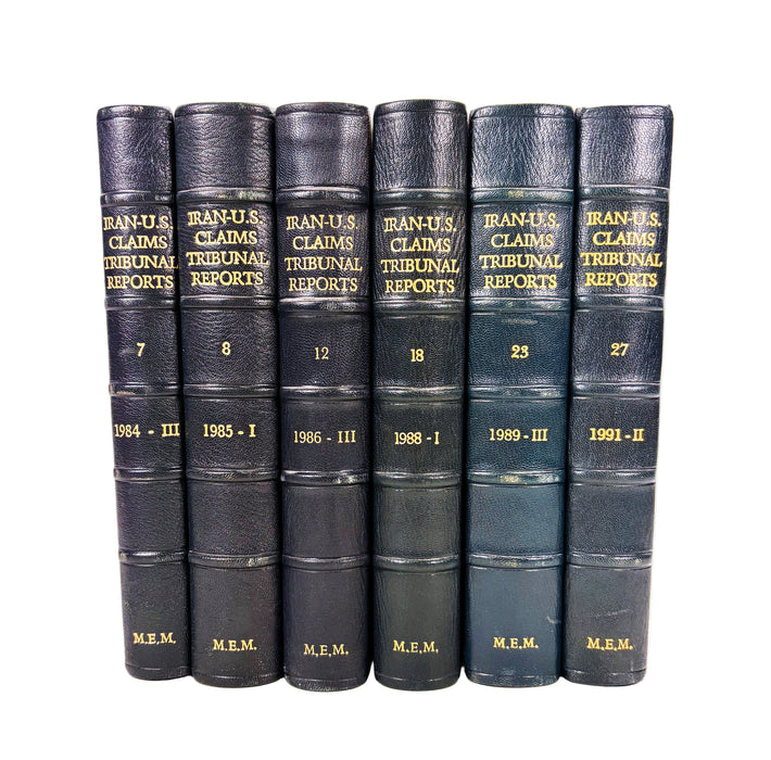 Iran-United States Claims Tribunal; Volumes 7-27 unbroken run, 1984-1991, in half leather custom binding, Groitius Publications, Cambridge