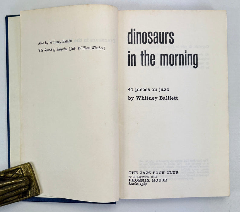 Jazz Book Club; Dinosaurs in the Morning, Whitney Balliett, 1965