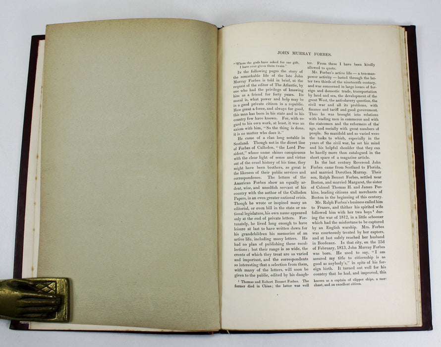 John Murray Forbes; A Sketch, Edward Waldo Emerson - bound reprint from The Atlantic Monthly, September 1899