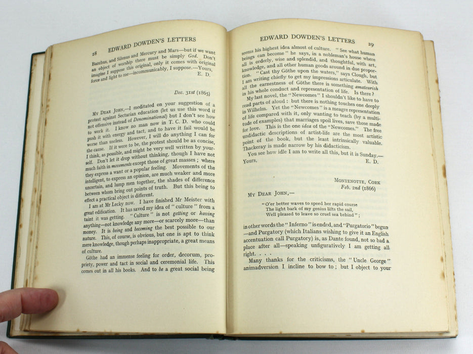 Letters of Edward Dowden and his Correspondents, 1914, with autographed card from Edmund Gosse