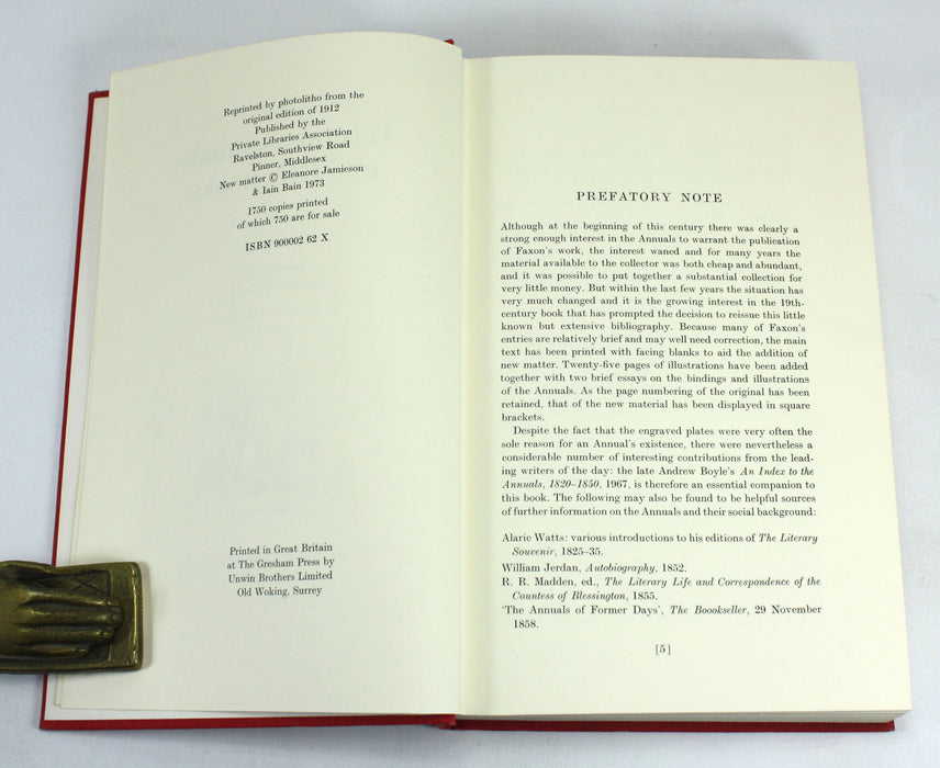 Literary Annuals and Gift Books, Frederick W. Faxon, A Bibliography, 1823-1903, 1973 limited edition