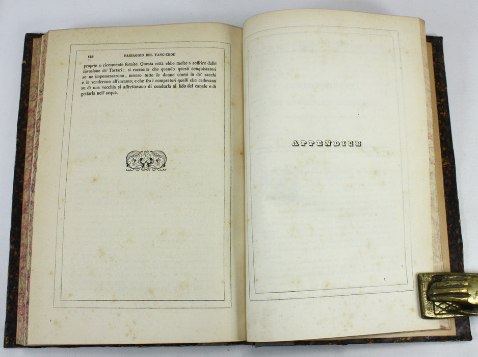 Lo Impero Cinese, 1st Italian edition 1845, by Clemente Pelle