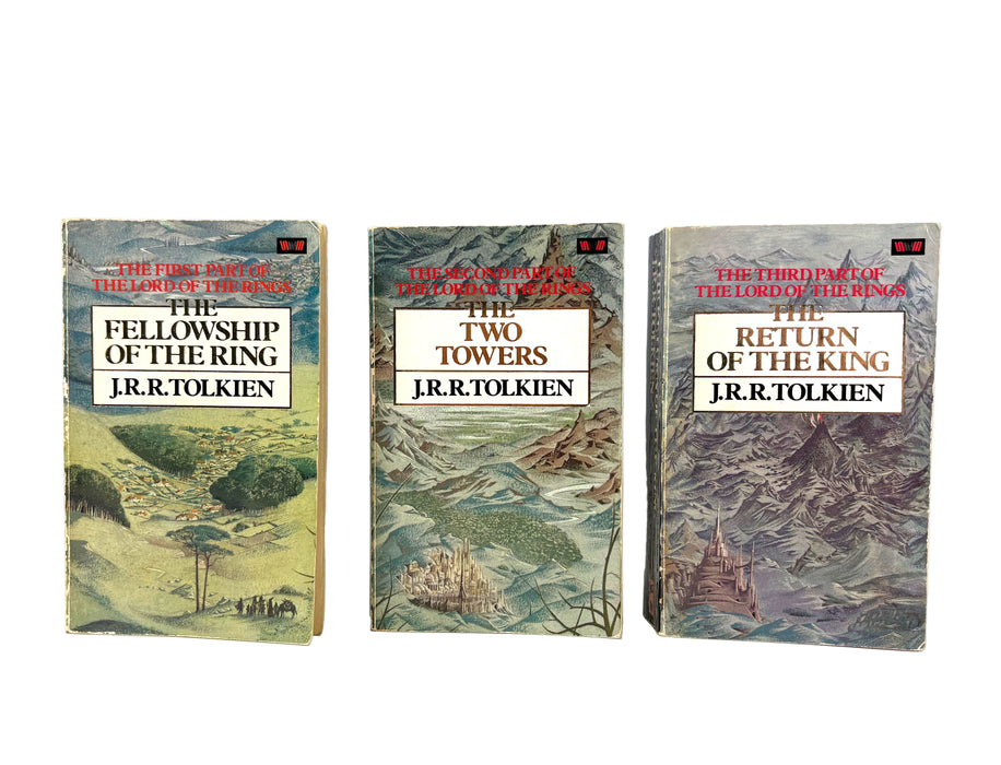 Lord of the Rings boxed set, plus The Hobbit in matching edition, Unwin Paperbacks, 1981
