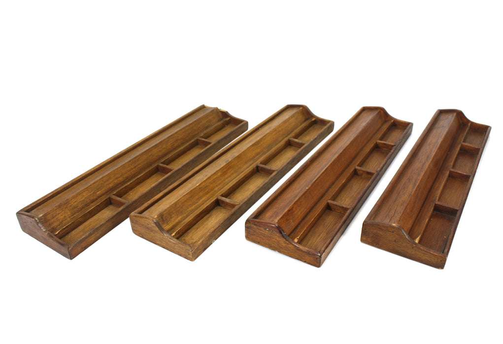 Vintage Chinese Mahjong Gaming Tile Holder Set - also Scrabble, Dominoes. Set N. Tile Rack.