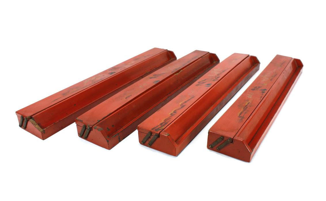 Vintage Chinese Mahjong Gaming Tile Holder Set - also Scrabble, Dominoes. Set M. Tile Rack.
