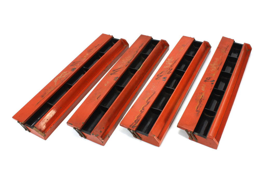 Vintage Chinese Mahjong Gaming Tile Holder Set - also Scrabble, Dominoes. Set M. Tile Rack.