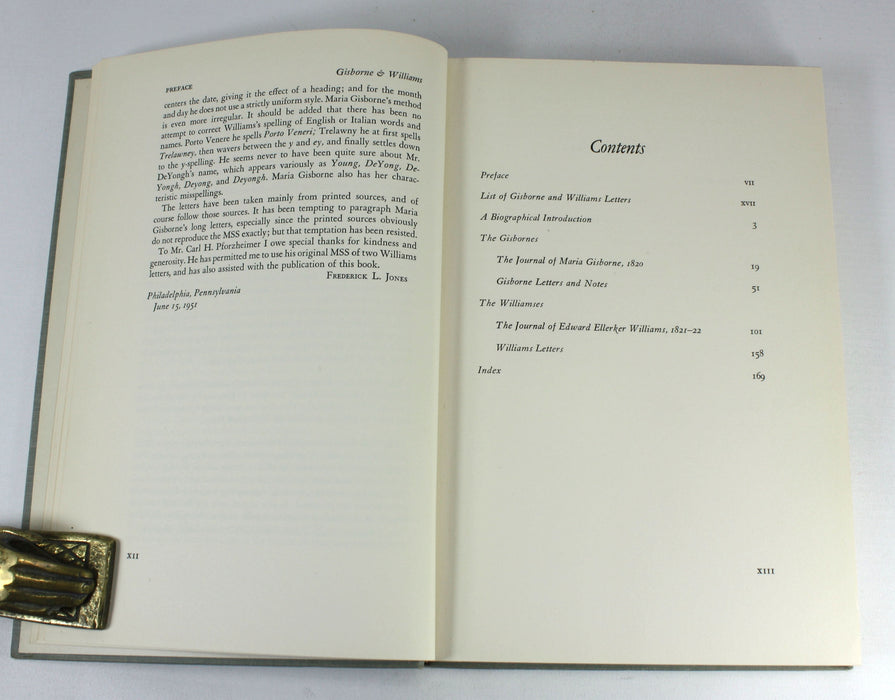 Maria Gisborne & Edward E. Williams; Shelley's Friends; Their Journals and Letters, Frederick L. Jones