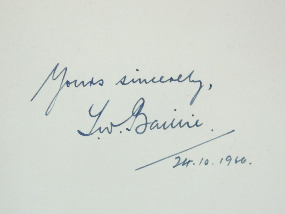 Medicine; From Boston to Dumfries; The First Surgical Use of Anaesthetic Ether in the Old World, Thomas W. Baillie, 1966, Signed copy