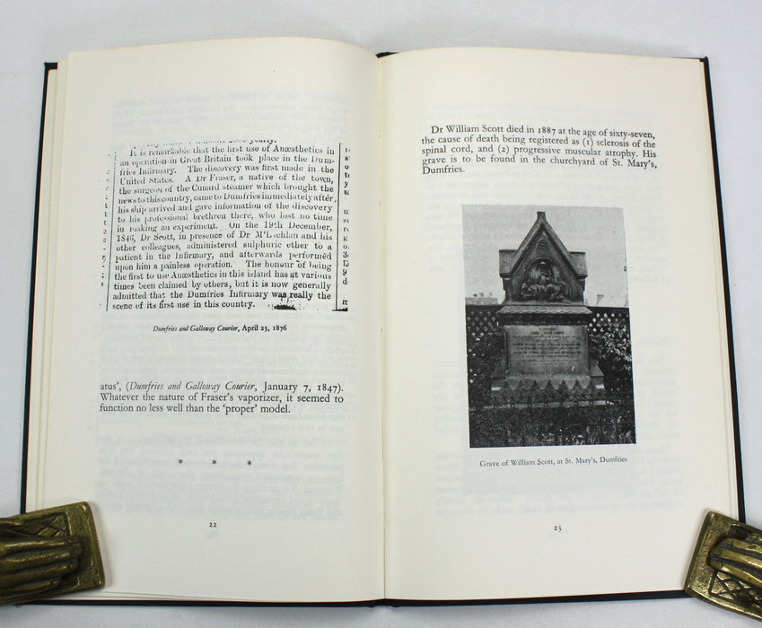 Medicine; From Boston to Dumfries; The First Surgical Use of Anaesthetic Ether in the Old World, Thomas W. Baillie, 1966, Signed copy