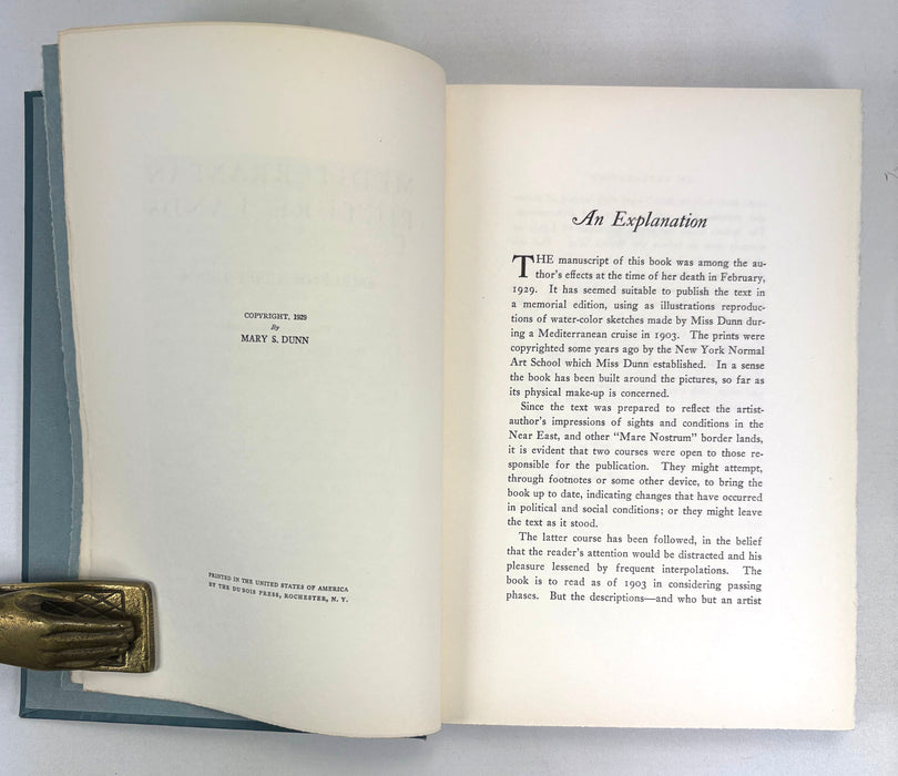 Mediterranean Picture Lands, Emelene Abbey Dunn, with Illustrations from Water-Color Sketches by the Author, 1929