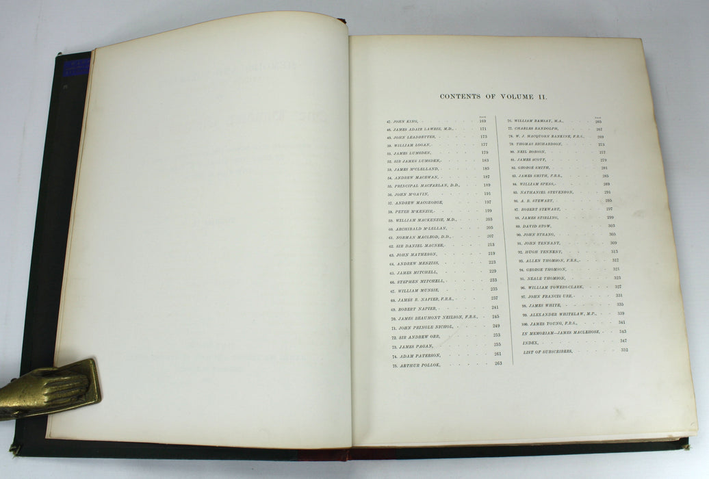 Memoirs and Portraits of One Hundred Glasgow Men, James Maclehose and Sons, 1886, 2 Volume Set, Limited edition
