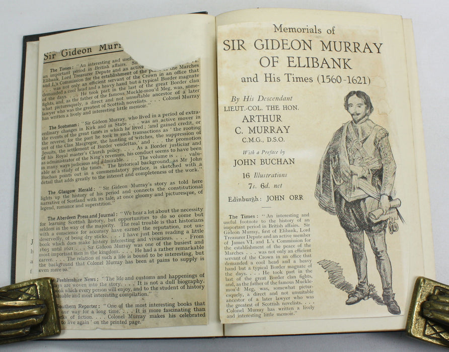Memorials of Sir Gideon Murray of Elibank, Arthur C. Murray, Inscribed by author with ALS