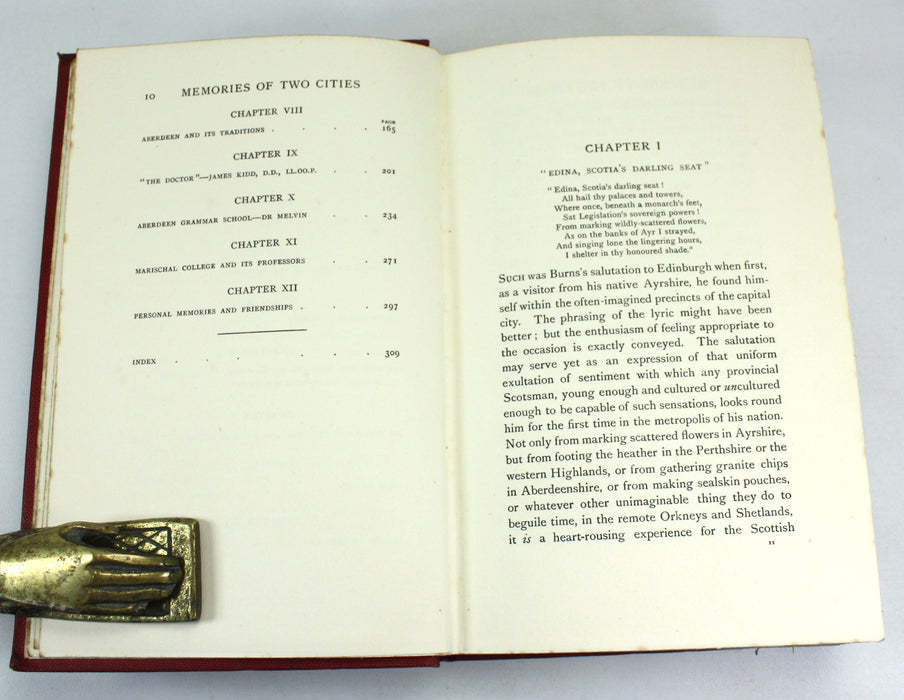 Memories of Two Cities; Edinburgh and Aberdeen, David Masson, 1911