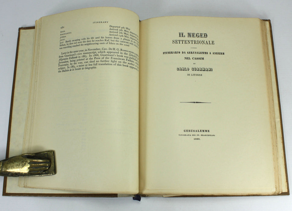 Northern Najd; A Journey from Jerusalem to Anaiza in Qasim by Carlo Guarmani, The Argonaut Press, 1938 Limited edition